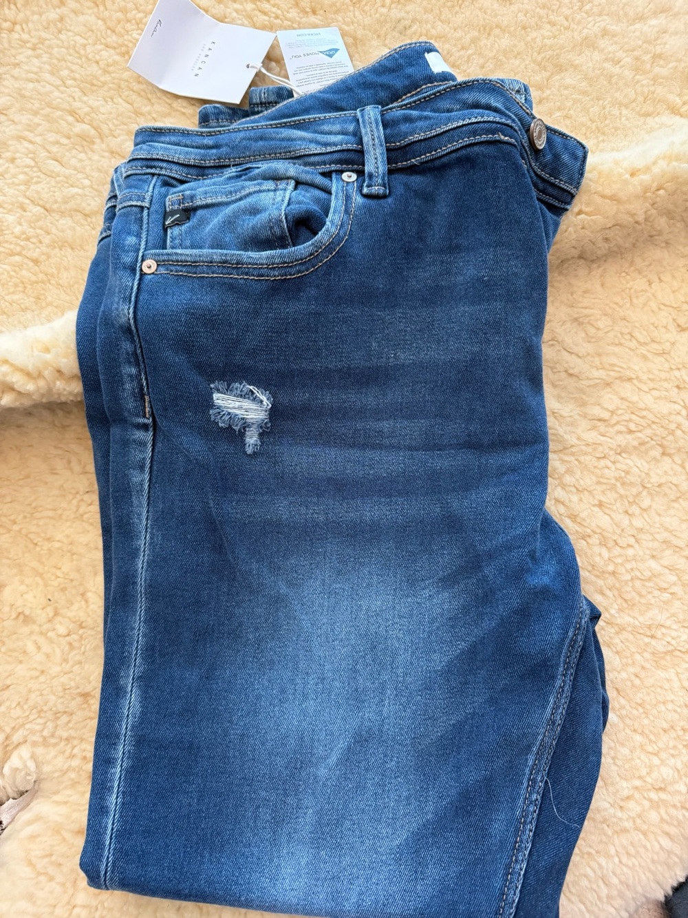KanCan Blue Button-Fly High-Rise Jeans